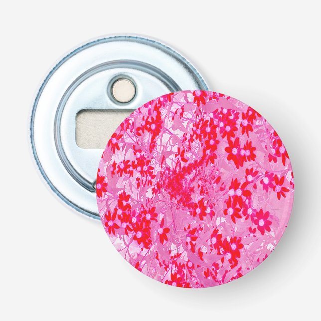 Pretty Red Flowers Bottle Opener (Front)