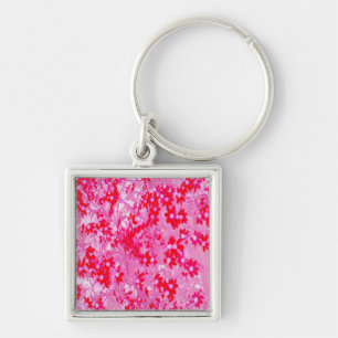 Pretty Red Flowers Key Ring