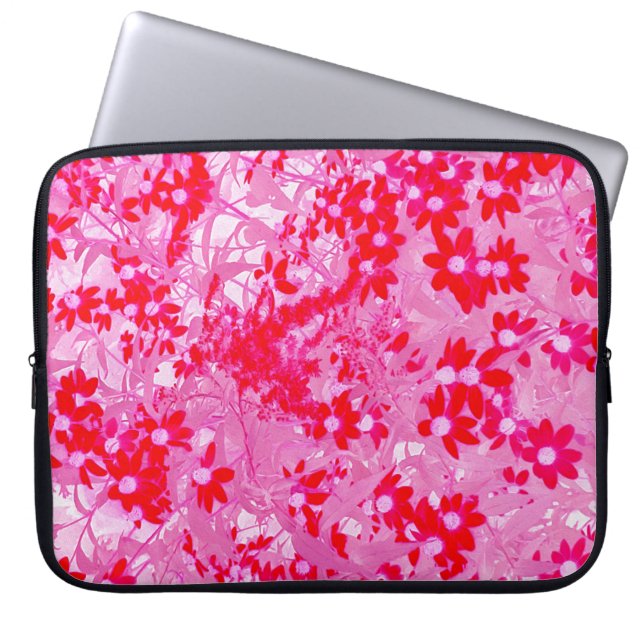 Pretty Red Flowers Laptop Sleeve (Front)