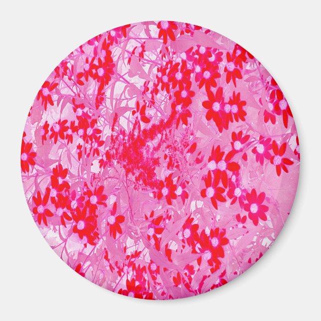 Pretty Red Flowers Magnet (Front)