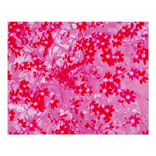 Pretty Red Flowers Poster (Front)