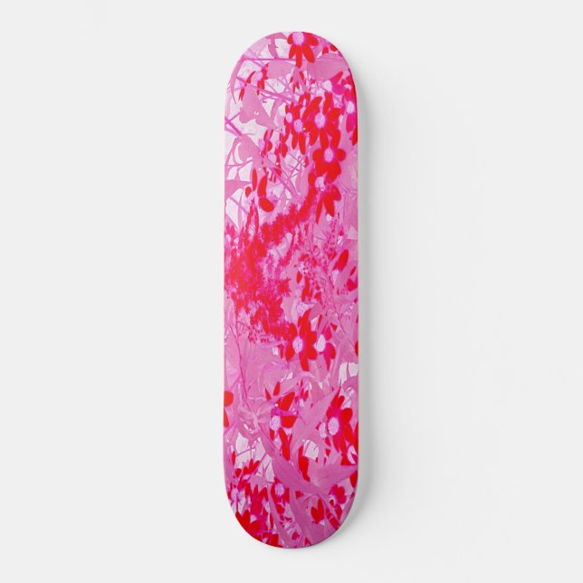 Pretty Red Flowers Skateboard (Front)