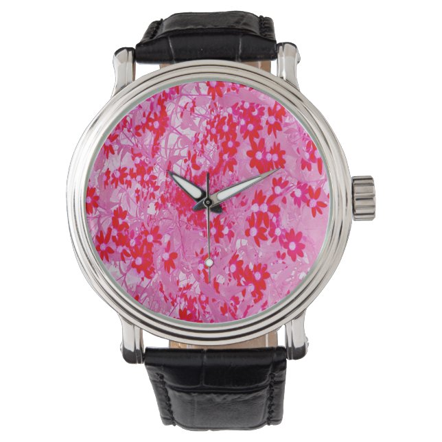 Pretty Red Flowers Watch (Front)
