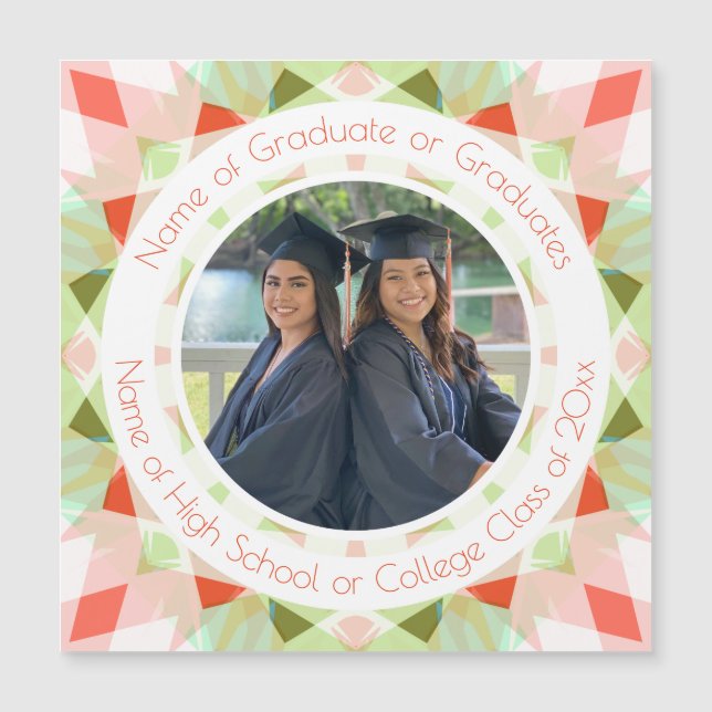 Pretty Red Green Graduation Photo Keepsake Gift (Front)