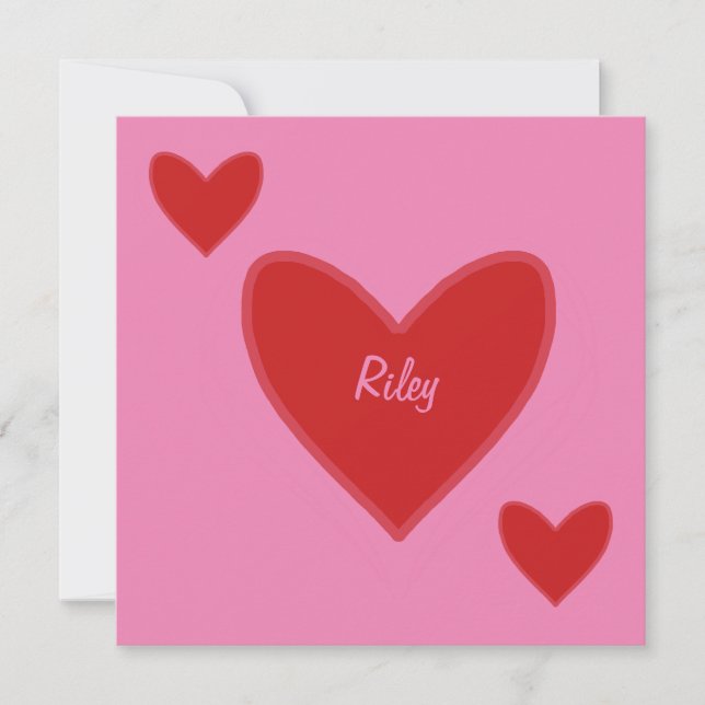 Pretty  Red Hearts Valentine’s Day Card (Front)