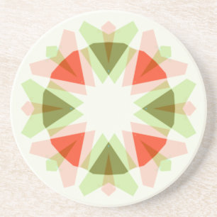 Pretty Red Pink Green Star Fun Boho Dopamine Decor Coaster