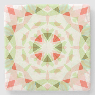 Pretty Red Pink Green Star Trendy Dopamine Decor Stone Coaster