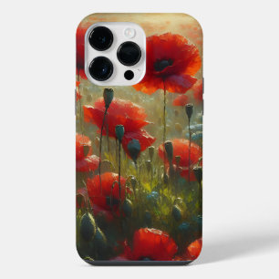 Pretty Red Poppy Field on a Summer Day iPhone 14 Pro Max Case