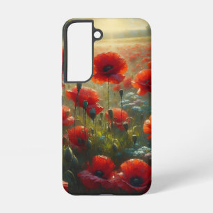 Pretty Red Poppy Field on a Summer Day Samsung Galaxy Case