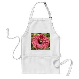 Pretty Red Poppy Flower Macro Apron