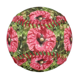 Pretty Red Poppy Flower macro Baseball