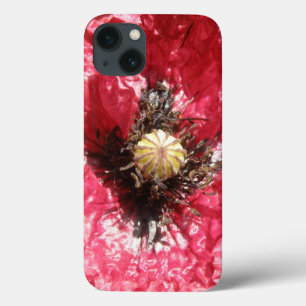 Pretty Red Poppy Flower Macro iPad Case
