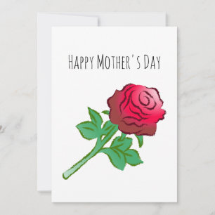 Pretty Red Rose Card