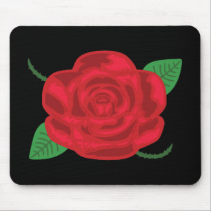 Pretty Red Rose Mouse Pad