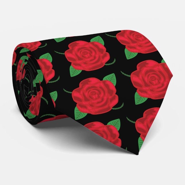 Pretty Red Rose Tie (Rolled)