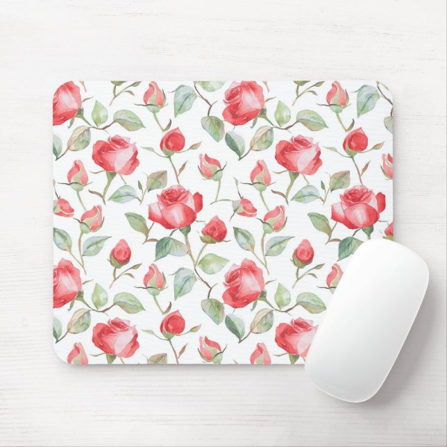 Pretty Red Roses  Mouse Pad (With Mouse)
