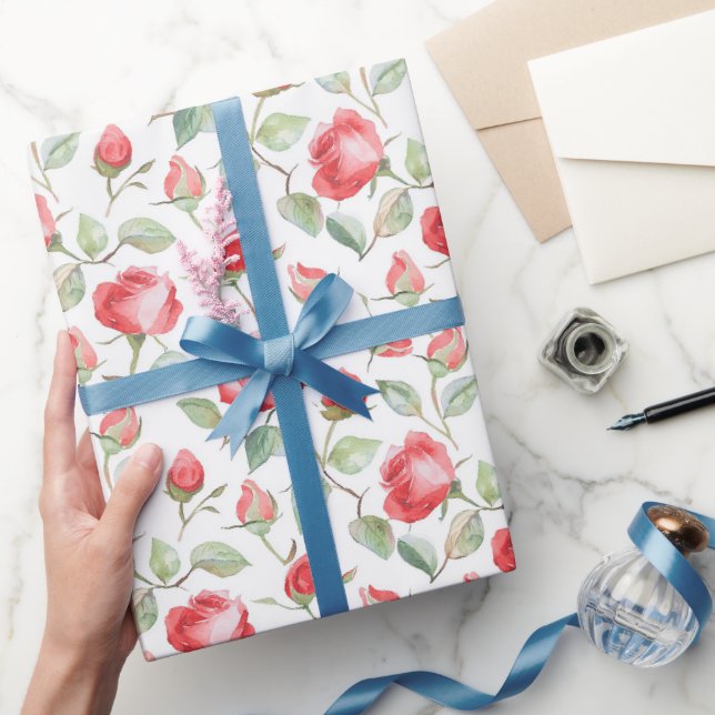 Pretty Red Roses Wedding Wrapping Paper (Gifting)