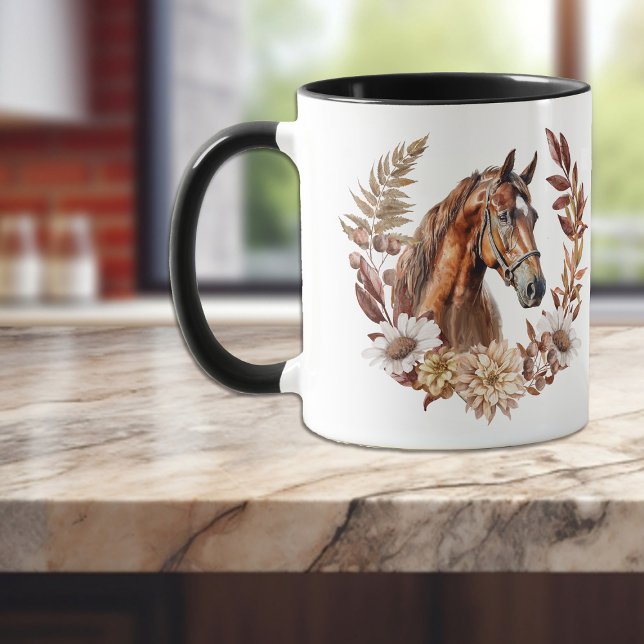 Pretty Red Sorrel Horse Autumn Wreath Mug (Creator Uploaded)