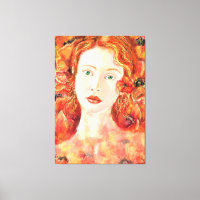 Pretty Redhead Green Eyed Woman Canvas Print