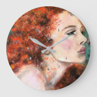 Pretty Redhead Woman - Abstract Original Painting 