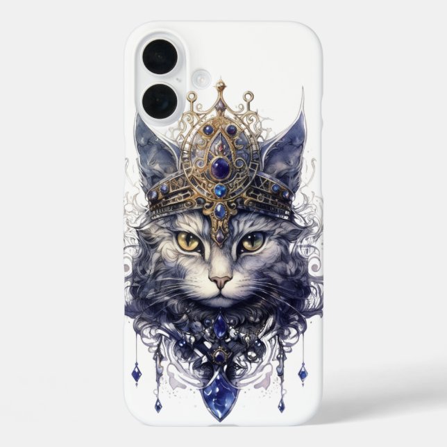 PRETTY REGAL HALLOWEEN WITCHY CAT FACE Case-Mate iPhone CASE (Back)