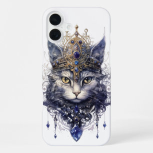 PRETTY REGAL HALLOWEEN WITCHY CAT FACE iPhone 16 PLUS CASE