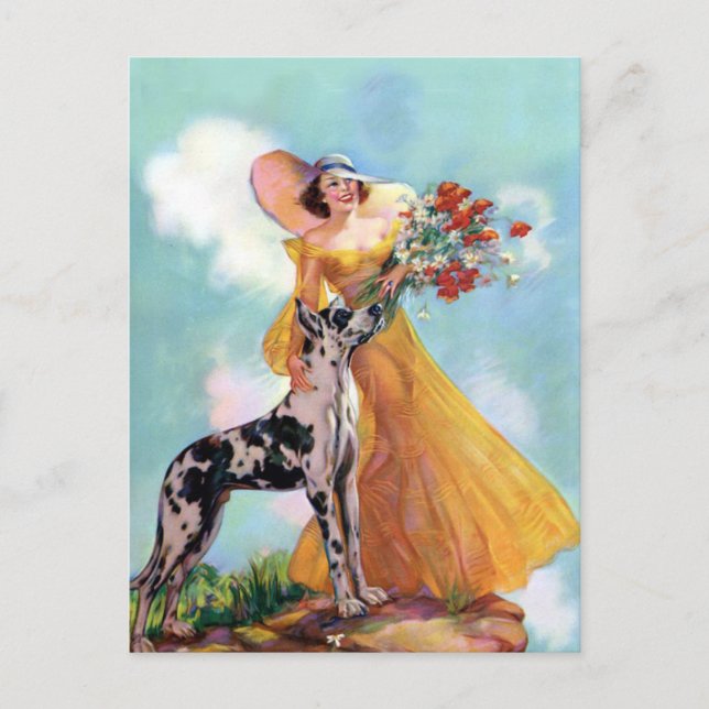 Pretty Retro Art on Notecards Postcard (Front)