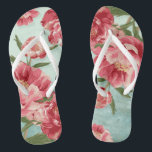 Pretty Retro Flower Bridesmaid Wedding Chintz Jandals<br><div class="desc">Matching Bridesmaid, Matron of Honour Bridal Party Flip Flops for an outdoor, garden or beach wedding. No hurting feet, and sets the mood for the entire wedding. Modern, pretty retro flower stylised peonies in bright fresh colours especially perfect for Spring or Summer weddings. This Wedding Invitation Set or Collection is...</div>