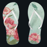 Pretty Retro Flower Bridesmaid Wedding Chintz Jandals<br><div class="desc">Matching Bridesmaid, Matron of Honour Bridal Party Flip Flops for an outdoor, garden or beach wedding. No hurting feet, and sets the mood for the entire wedding. Modern, pretty retro flower stylised peonies in bright fresh colours especially perfect for Spring or Summer weddings. This Wedding Invitation Set or Collection is...</div>