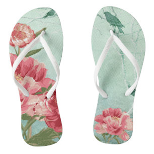 Pretty Retro Flower Bridesmaid Wedding Chintz Jandals
