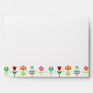 Pretty Retro folk flowers Envelopes