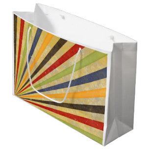 Pretty Retro Grunge Rays + your ideas Large Gift Bag