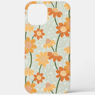 Pretty retro muted 1970s flowers iPhone 12 pro max case