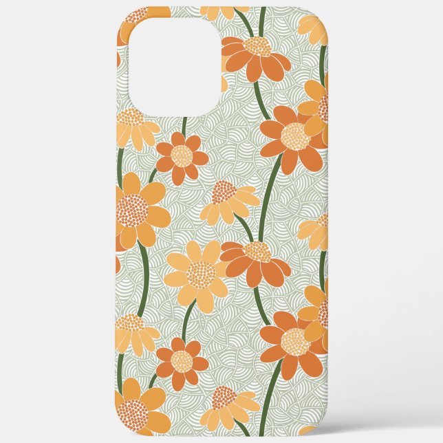 Pretty retro muted 1970s flowers Case-Mate iPhone case (Back)