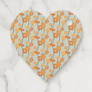 Pretty retro muted 1970s flowers favour tags