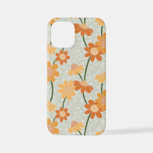 Pretty retro muted 1970s flowers iPhone 12 mini case