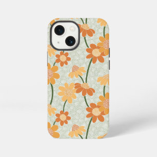 Pretty retro muted 1970s flowers iPhone 13 mini case