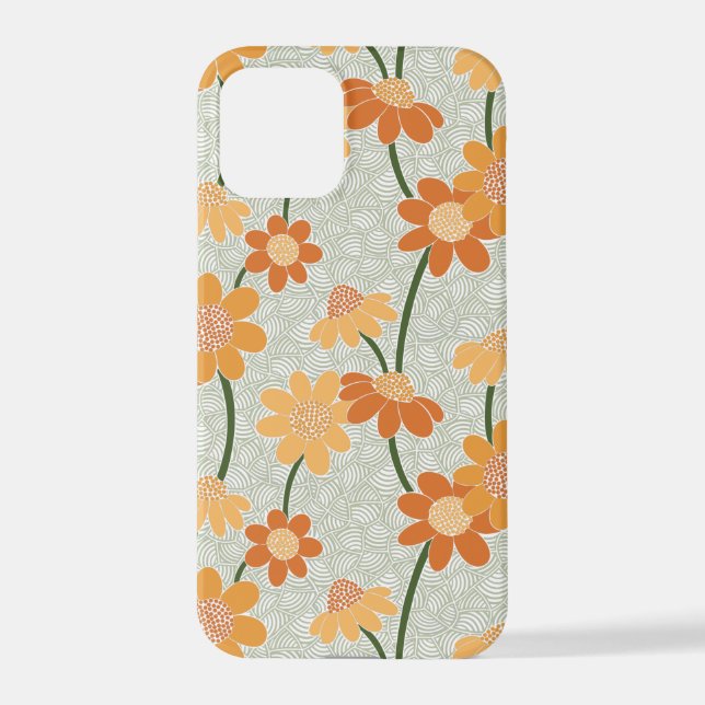 Pretty retro muted 1970s flowers iPhone case (Back)
