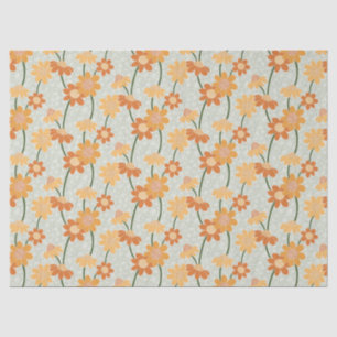 Pretty retro muted 1970s flowers tissue paper