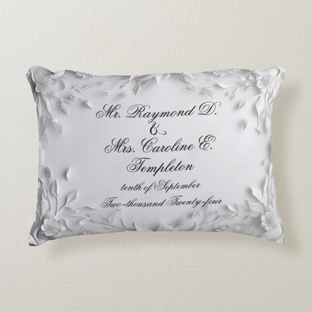 Pretty Ring Bearer Wedding Pillow (Front)