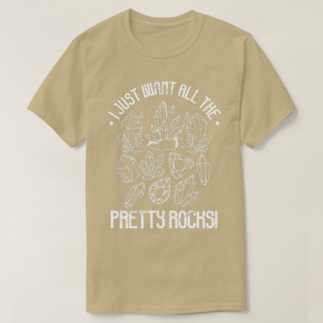 Pretty Rocks Retro Geology Geologist T-Shirt (Design Front)