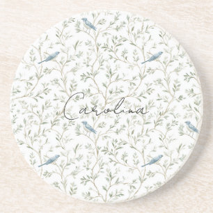 Pretty Romantic Blue Birds Coaster