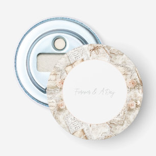 Pretty Romantic Blush Roses Love Letters Wedding Bottle Opener