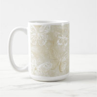 Pretty Romantic Cream Ivory Butterflies Hearts