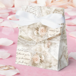 Pretty Romantic Cream Ivory Love Letters Favour Box