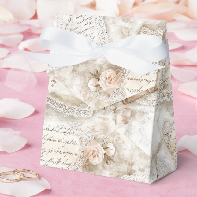 Pretty Romantic Cream Ivory Love Letters Favour Box (Wedding)