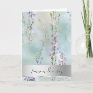 Pretty Romantic Lavender Purple Floral Wedding Card