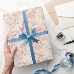 Pretty Romantic Pretty Flowers Birthday Wrapping Paper
