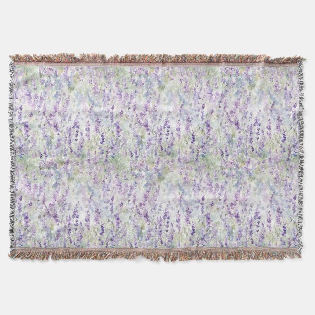 Pretty Romantic Purple Flowers   Throw Blanket (Front)