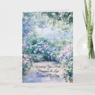 Pretty Romantic Purple Lavender Floral Wedding Card